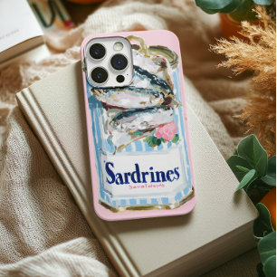 Vintage Sardines Tin Oil Painting Seafood Art Phon iPhone 15 Pro Case