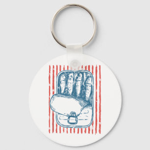 Vintage Sardines Tinned Fish Ocean retro men women Key Ring