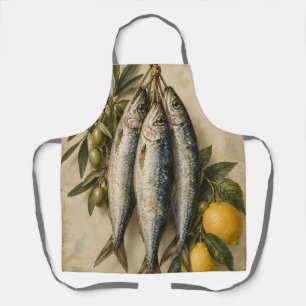 Vintage Sardines with Lemons & Olives Mediterranea Apron
