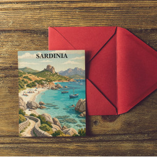 Vintage Sardinia Italy Mediterranean Scenery Postcard