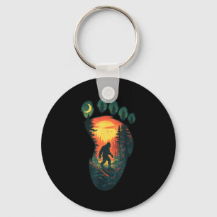 Vintage sasquatch big foot print classic bigfoot key ring