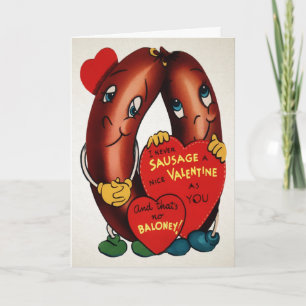 Vintage Sausage Valentine's Day Card