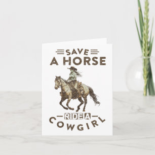 Vintage Save A Horse Ride A Cowgirl1 Card