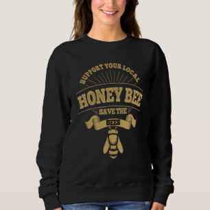 Vintage Save The Bees Honeybee Beekeepers Sweatshirt