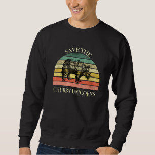 Vintage Save The Chubby Unicorn For Rhino Lover Sweatshirt