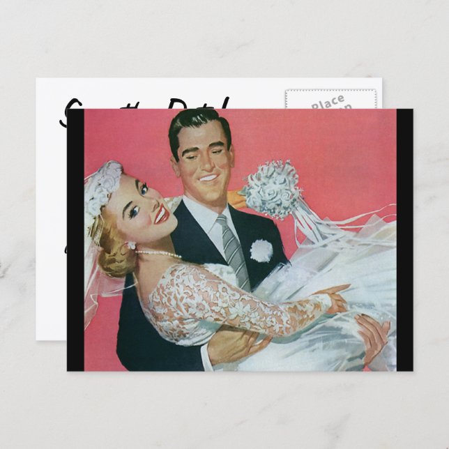 Vintage Save the Date! Announcement Postcard (Front/Back)