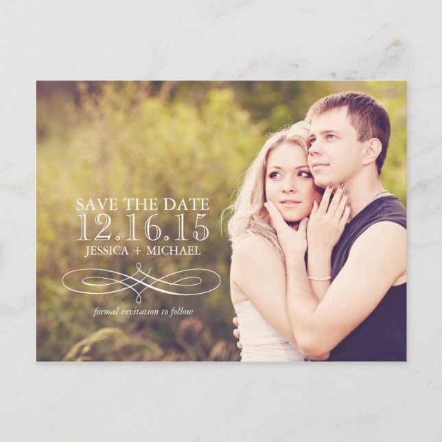 Vintage Save the Date Announcement Postcard (Front)