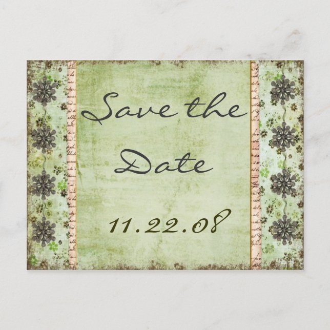 Vintage Save the date Announcement Postcard (Front)