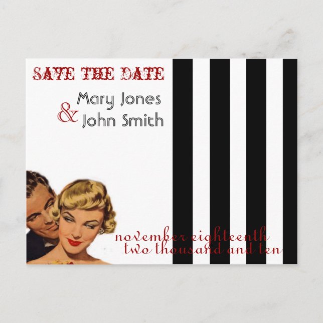 Vintage Save The Date Postcards (Front)