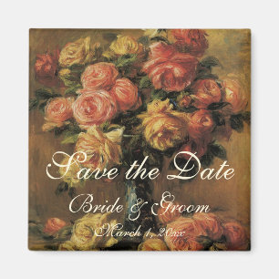 Vintage Save the Date! Roses in a Vase 3 by Renoir Magnet