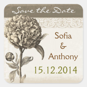 vintage save the date stickers