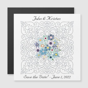 Vintage Save the Date Victorian Frame w/ Flowers Magnetic Invitation