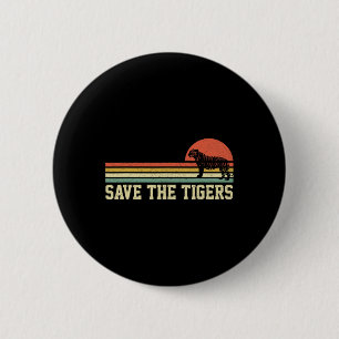 Vintage Save The Tigers T Shirt Gift Tigers Lovers 6 Cm Round Badge