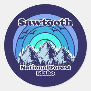 Vintage Sawtooth National Forest Classic Round Sticker