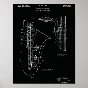 Vintage Saxophone Patent Art Print