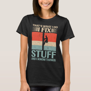 Vintage Saying Power Lineman Electric Cable Linew T-Shirt