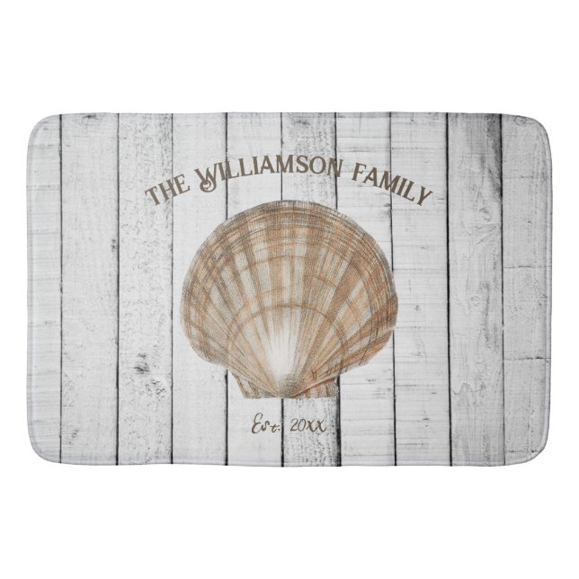 Vintage Scallop Shell Bath Mat (Front)