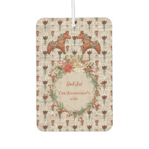 Vintage Scandinavia Folk Art Dalecarlia Christmas Car Air Freshener