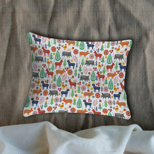 Vintage Scandinavian Folk Art Nordic Boho Pattern Pillowcase