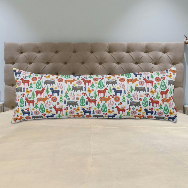 Vintage Scandinavian Folk Art Nordic Pattern Body Cushion (Creator Uploaded)