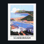 Vintage Scarborough England Travel Poster Postcard<br><div class="desc">Vintage travel poster for Scarborough in England.</div>