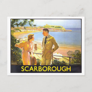 Vintage Scarborough Travel Poster Postcard