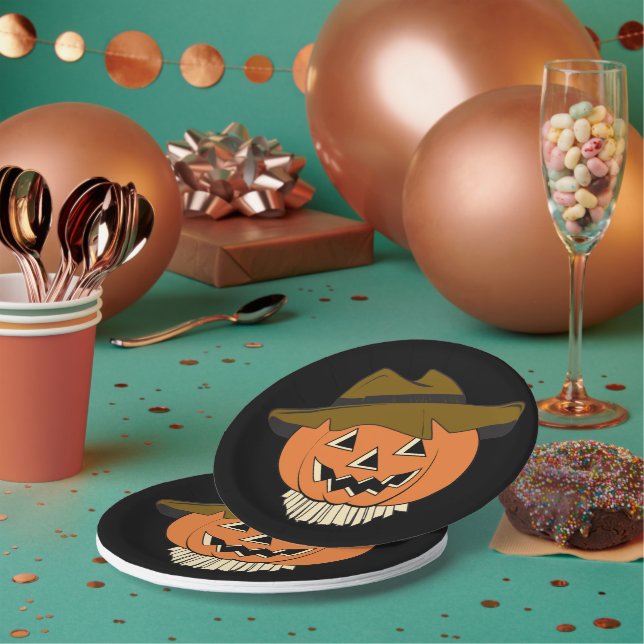 Vintage Scarecrow Paper Plates (Multi)