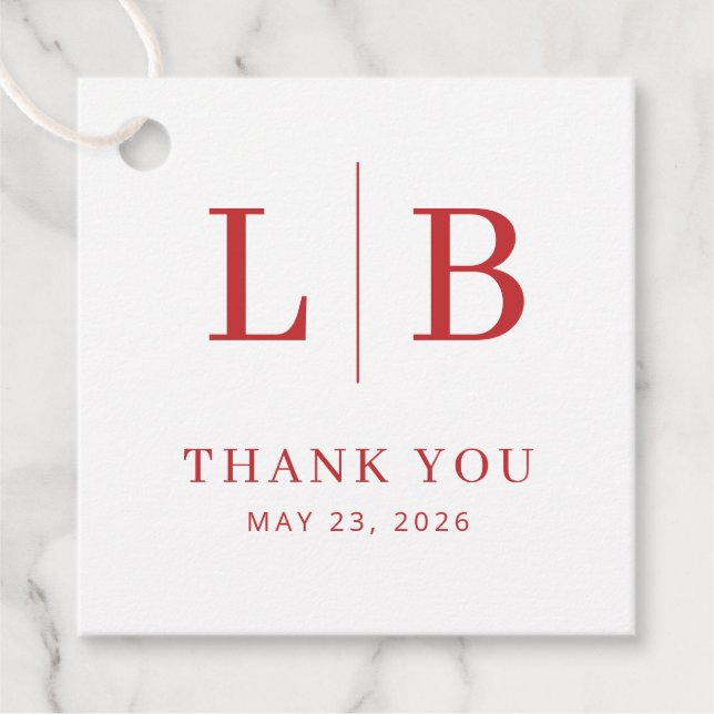 Vintage Scarlet Château Wedding Favour Tags (Front)