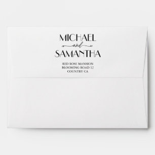 Vintage scarlet red rose petal flower wedding envelope