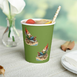 Vintage Scarp Picture - GARDEN GNOMES 26 Paper Cups