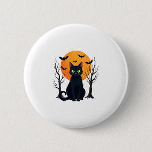 Vintage Scary Christmas Cat Costume Retro Cat Moon 6 Cm Round Badge