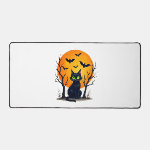 Vintage Scary Christmas Cat Costume Retro Cat Moon Desk Mat