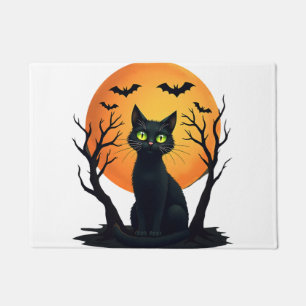 Vintage Scary Christmas Cat Costume Retro Cat Moon Doormat