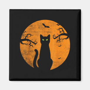 Vintage Scary Christmas Cat Costume Retro Cat Moon Magnet