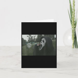 Vintage Scary Face Horror Poster Halloween  Card