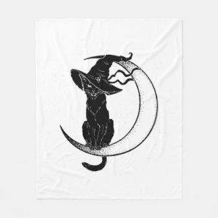Vintage Scary Halloween Black Cat Costume Shirt Fleece Blanket