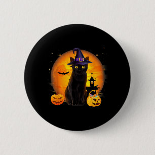 Vintage Scary Halloween Black Cat Costume Witch 6 Cm Round Badge