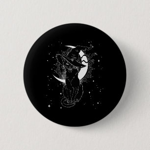 Vintage Scary Halloween Black Cat Costume Witch Ha 6 Cm Round Badge