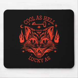 Vintage Scary Halloween Black Cat T-Shirt1 Mouse Pad