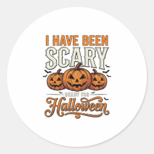 Vintage Scary Halloween Pumpkin Shirt Design_1 Classic Round Sticker