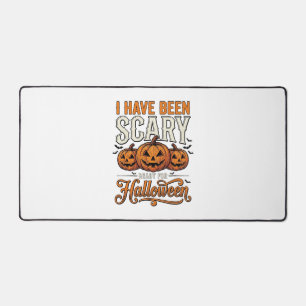 Vintage Scary Halloween Pumpkin Shirt Design_1 Desk Mat