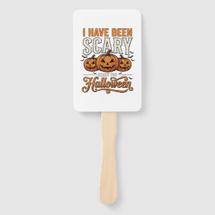 Vintage Scary Halloween Pumpkin Shirt Design_1 Hand Fan