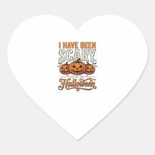 Vintage Scary Halloween Pumpkin Shirt Design_1 Heart Sticker