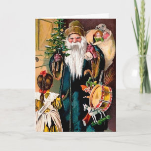 Vintage Scary Looking Santa Holiday Card