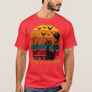 Vintage Scary Pumpkin Black Cats Only T-Shirt