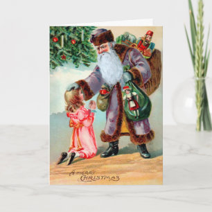 Vintage Scary Santa Holiday Card