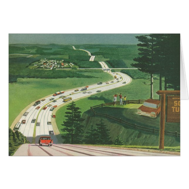 Vintage Scenic American Highways, Cars Road Trip (Front Horizontal)