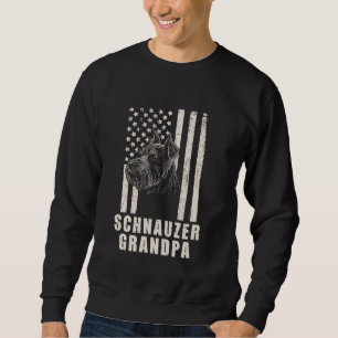 Vintage Schnauzer Grandpa American Flag Funny Fath Sweatshirt
