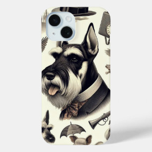 Vintage Schnauzer Seamless iPhone 15 Case