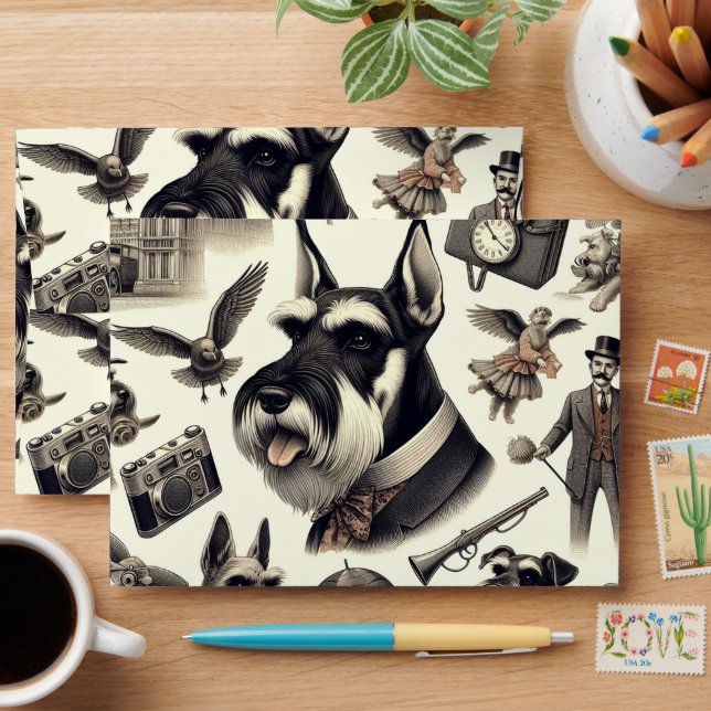 Vintage Schnauzer  Seamless Envelope (Desk)